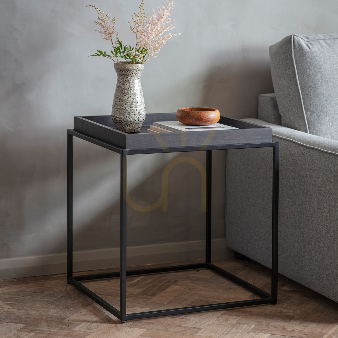 Aussicht Beistelltisch Gallery Direct Forden schwarz 60x50x55 cm MDF Metall rechteckig Beistelltisch Gallery Direct Forden schwarz 60x50x55 cm MDF Metall rechteckig
