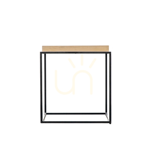Beistelltisch Gallery Direct Forden grau 60x50x55 cm MDF Metall rechteckig small 0