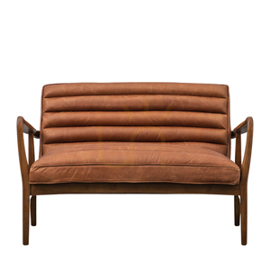 2-Sitzer Sofa Gallery Direct Datsun Vintage Braun Leder Mid-Century 118 cm small 0