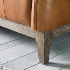 3-Sitzer Sofa Gallery Direct Ecclestone braunes Vintage-Leder Esche 192 cm small 2