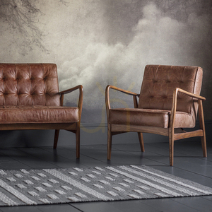 2-Sitzer Sofa Gallery Direct Humber Vintage Braun Leder Retro 118 cm small 2