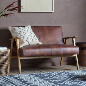 2-Sitzer Sofa Gallery Direct Neyland braun Vintage-Leder 119 cm 1 2-Sitzer Sofa Gallery Direct Neyland braun Vintage-Leder 119 cm small 1