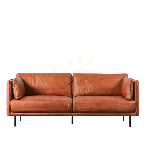 Prüfen Sofa Gallery Direct Wigmore 3-Sitzer braun Leder 200,5 cm