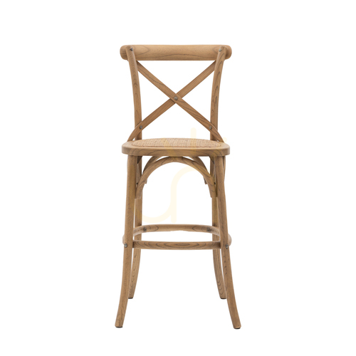 Prüfen Barhocker 2er-Set Gallery Direct Eiche Rattan Bistro 66 cm Sitzhöhe