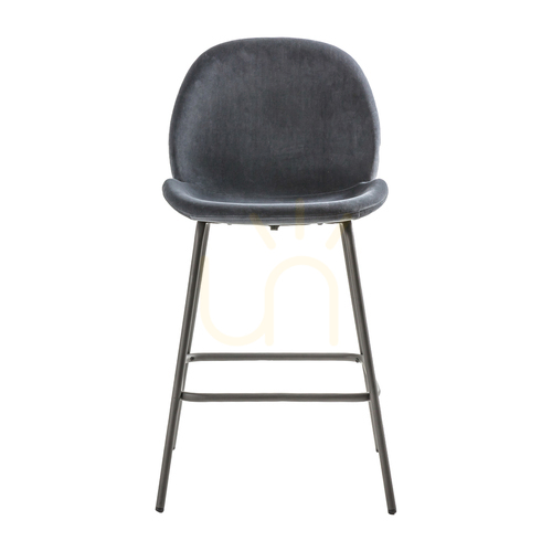 Prüfen Hocker Gallery Direct Flanagan dunkelgrau Samt 66 cm 2er-Set