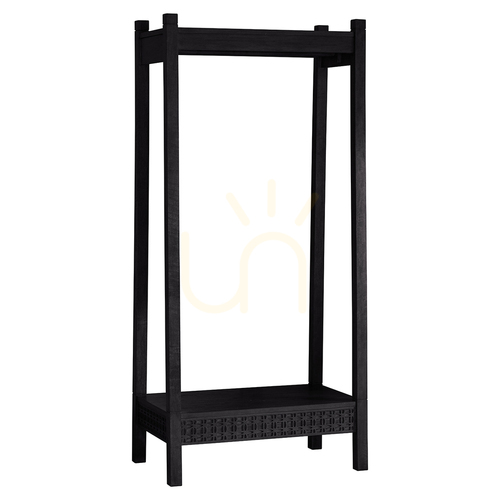 Prüfen Offener Schrank Gallery Direct Boho Boutique schwarz Mango/Mahagoni 80x50x174 cm