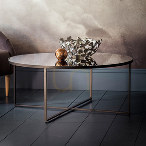 Couchtisch Gallery Direct Torrance 100x100 cm rauchgraues Glas schwarz Metall small 1