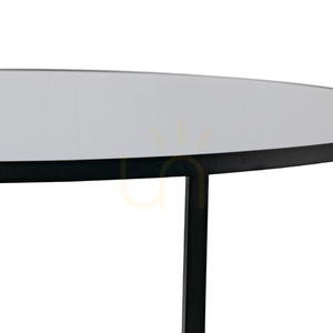 Couchtisch Gallery Direct Torrance 100x100 cm rauchgraues Glas schwarz Metall small 3