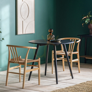 Esstisch rund Gallery Direct Maddox 90 cm schwarz Eichenfurnier Kautschukholz small 1