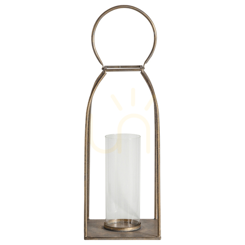 Prüfen Laterne Gallery Direct Alcora Antik Gold Glas Stahl 38 cm 5059413394485