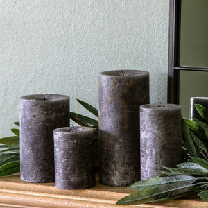 Stumpenkerze 2er-Set Schiefer 70x70x95 mm Paraffinwachs Gallery Direct 5059413757037 small 1