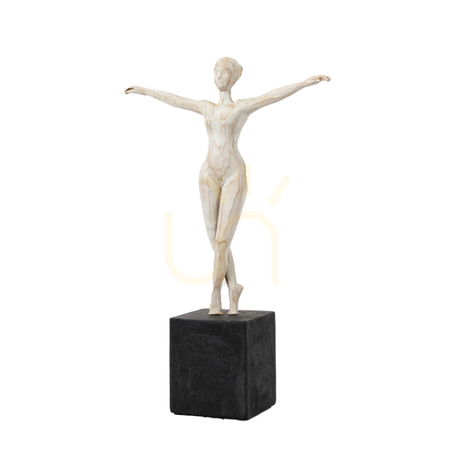 Prüfen Ballerina-Skulptur Pirouette Gallery Direct schwarz-weiß aus Polyresin 24,5 × 8,5 × 36 cm