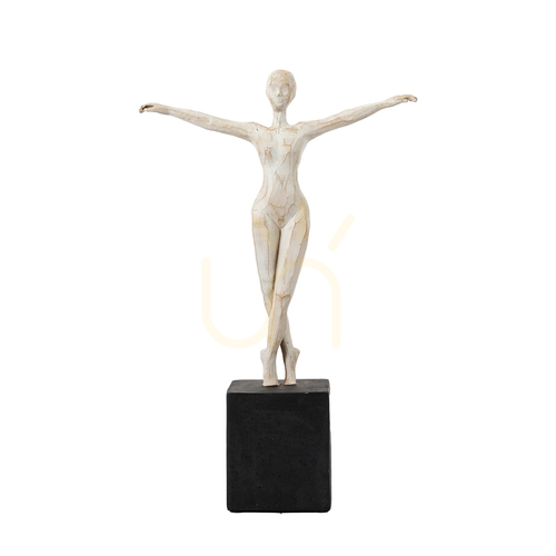 Prüfen Ballerina Skulptur Gallery Direct schwarz weiß Polyresin 36 cm