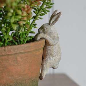 Topfrand-Figur Pippa Hare, 2er-Set, Gallery Direct, Polyresin, Whitewash, 11 cm, 5059413411038 small 1
