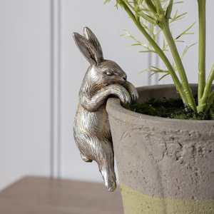 Blumentopfhalter Hase Pippa 2er-Set silber Polyresin Gallery Direct 5059413411045 small 1