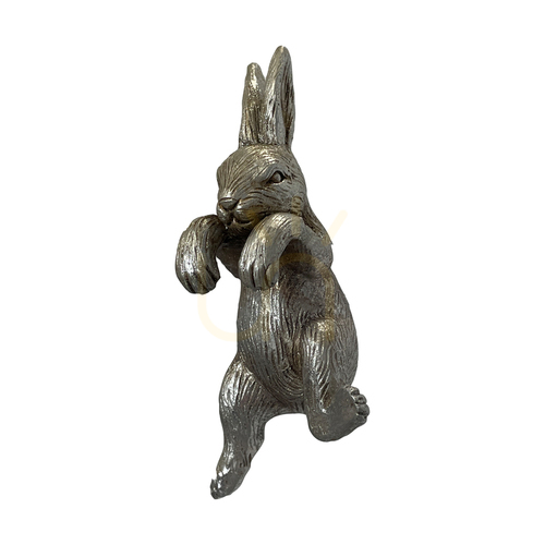 Prüfen Gallery Direct Pippa Hare Topfrandfigur – Hase in Silber, 2er-Set