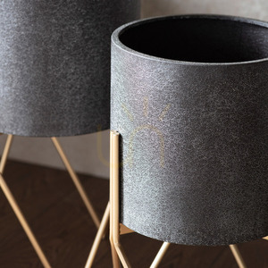Pflanzgefäß Gallery Direct Hoven mit Metallständer Eisen Grau Gold 31x61 cm small 2