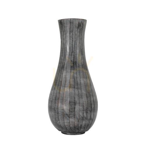 Prüfen Vase Gallery Direct Enya groß antikgrau Aluminium 33 cm