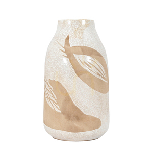 Vase Gallery Direct Goya groß Steingut weiß braun Craquelé 33 cm 1 Vase Gallery Direct Goya groß Steingut weiß braun Craquelé 33 cm small 1