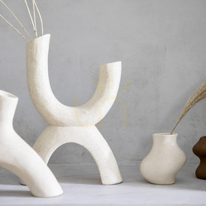 Vase Gallery Direct Jago groß Keramik weiß matt 31 cm small 1