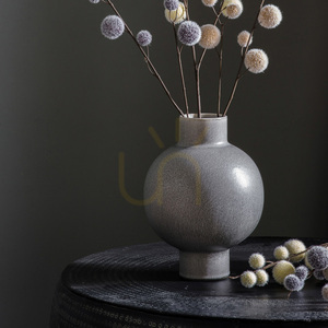 Vase Gallery Direct Oshima grau Steingut 28 cm small 1