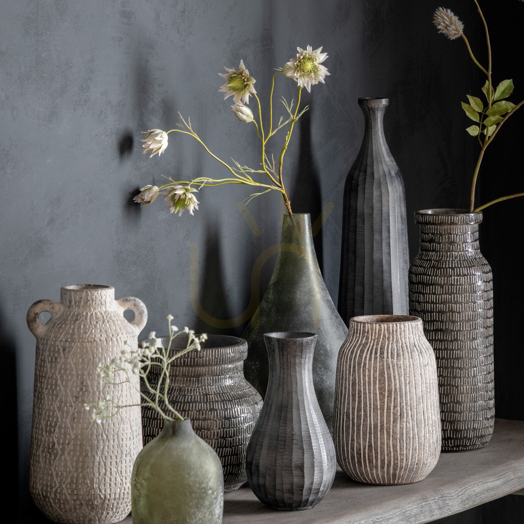 Aussicht Vase Gallery Direct Sgraffito breit schwarz Steingut 20 cm 5059413871016 Vase Gallery Direct Sgraffito breit schwarz Steingut 20 cm 5059413871016