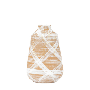 Vase Gallery Direct Tarka groß Steingut Braun Weiß 26,5 cm small 1