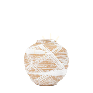 Vase Gallery Direct Tarka klein Steingut Braun Weiß 18,5 cm small 1