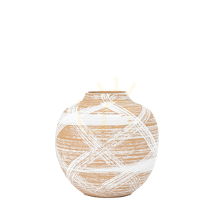 Vase Gallery Direct Tarka klein Steingut Braun Weiß 18,5 cm small 0
