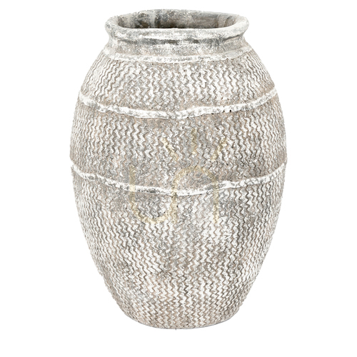 Prüfen Vase Gallery Direct Zante groß antik grau Zement 49 cm