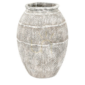 Vase Gallery Direct Zante groß antik grau Zement 49 cm small 0