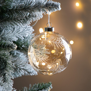 Christbaumkugel LED klar mit goldener Feder Glas 14 cm Gallery Direct 5059413755842 2 Christbaumkugel LED klar mit goldener Feder Glas 14 cm Gallery Direct 5059413755842 small 2