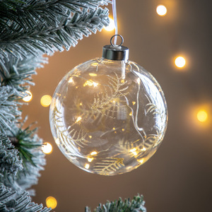 Christbaumkugel LED klar mit goldener Feder Glas 14 cm Gallery Direct 5059413755842 4 Christbaumkugel LED klar mit goldener Feder Glas 14 cm Gallery Direct 5059413755842 small 4