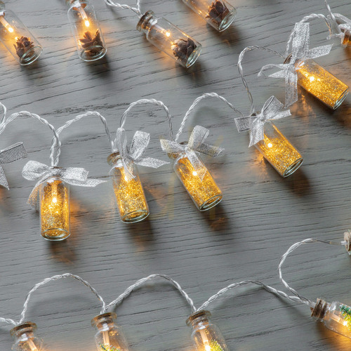 Prüfen LED-Lichterkette Gallery Direct gold klar Glas 10 LEDs batteriebetrieben 5059413417405