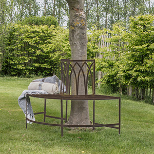 Baumbank Gallery Direct Alberoni Ember Eisen Braun 132 cm für draußen small 1
