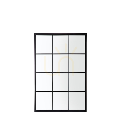 Prüfen Gartenspiegel Gallery Direct Darland schwarz Eisen 120x80 cm Fenstereffekt
