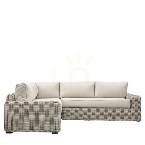 Prüfen Eck-Lounge-Set Gallery Direct Ragusa natur Rattan Aluminium mit Couchtisch