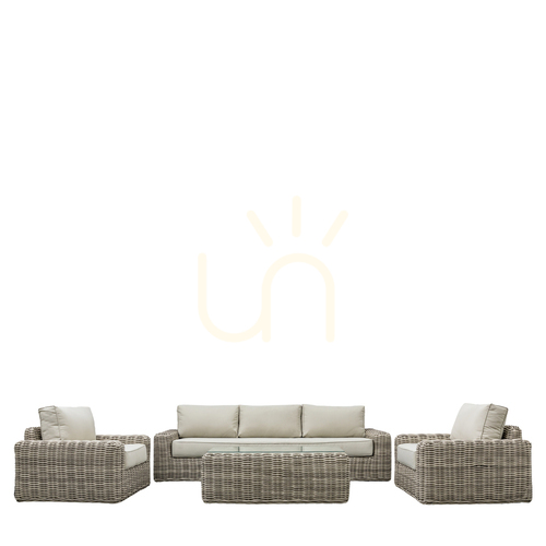 Prüfen Lounge-Set Gallery Direct Ragusa natur Polyrattan Aluminium 4-teilig mit Couchtisch