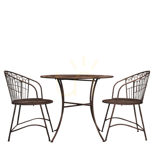 Prüfen Bistro-Set 2-Sitzer rund Eisen Noir Gallery Direct Siracusa 5059413794964
