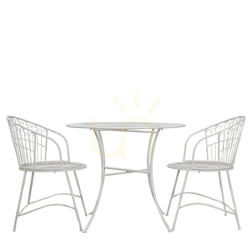 Prüfen Bistro-Set 2 Personen Gallery Direct Siracusa Eisen Vanille rund