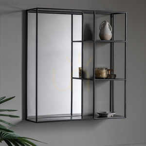 Spiegelregal Gallery Direct Bassan schwarz 60x65 cm mit Ablage small 1
