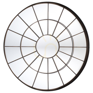 Wandspiegel rund Gallery Direct Battersea Bronze Metall Sprossen Industrial 100,5 cm small 0