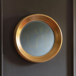 Runder Spiegel Gallery Direct Chaplin Gold 65 cm Blattgoldrahmen small 1