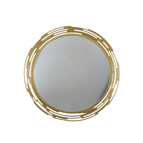 Prüfen Spiegel Gallery Direct Cristo Gold rund 80 cm Metall gold 5059413703577