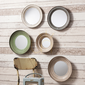 Spiegel Set 5-teilig Gallery Direct Crosby rund Metallrahmen upgecycelt Glas small 1