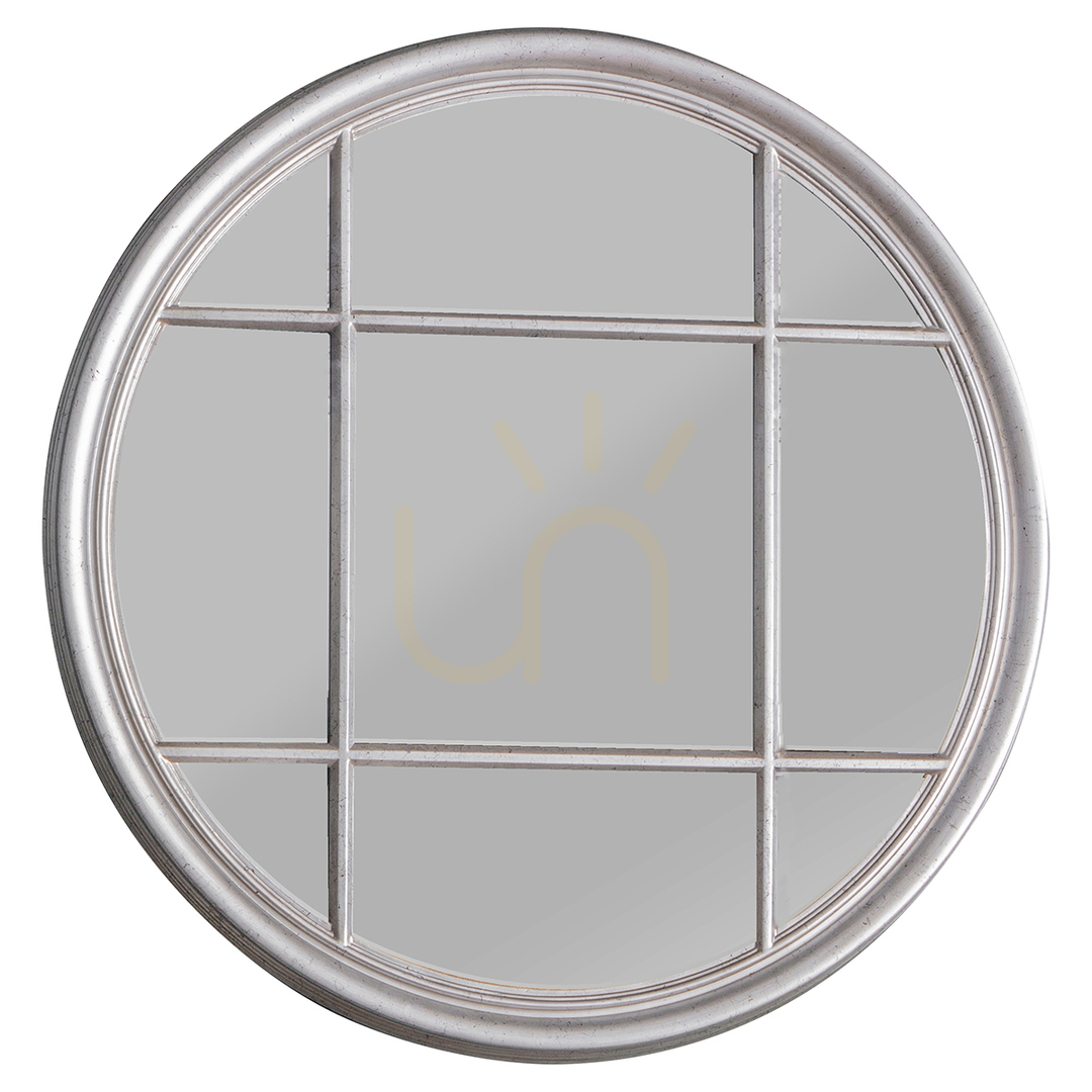 Prüfen Runder Wandspiegel Fensterstil silber 100 cm Gallery Direct Eccleston Runder Wandspiegel Fensterstil silber 100 cm Gallery Direct Eccleston