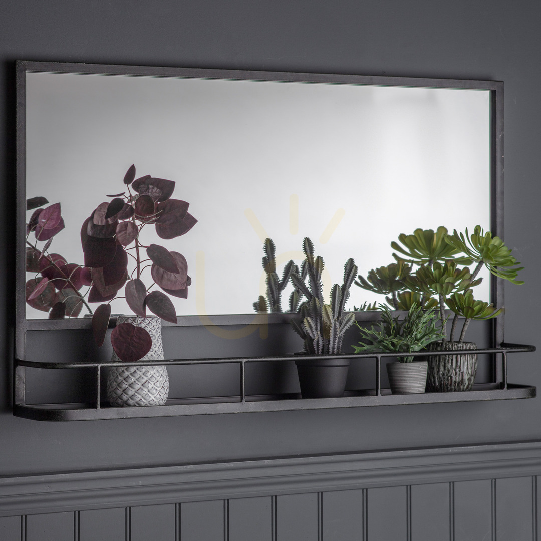Aussicht Spiegel Gallery Direct Emerson Overmantel Holzkohle mit Ablage 106 x 63 cm Spiegel Gallery Direct Emerson Overmantel Holzkohle mit Ablage 106 x 63 cm