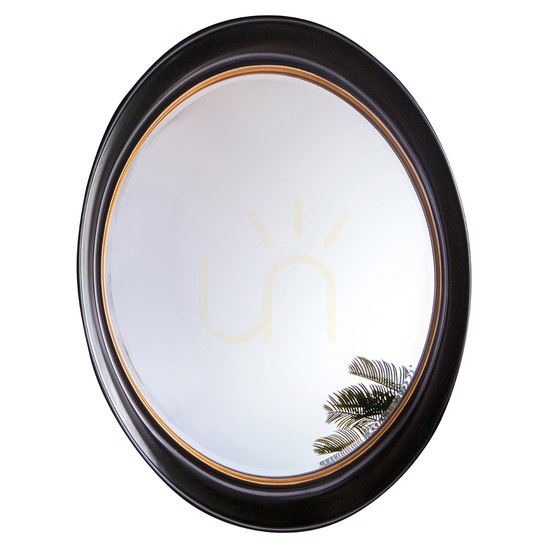 Spiegel Gallery Direct Fiddock schwarz gold 100 x 77 cm Rahmen PU Glas