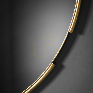 FITZROY runder Spiegel 80 cm goldener Rohrrahmen mit Unterbrechungen polierte Kante Gallery Direct small 2