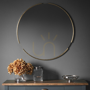 FITZROY runder Spiegel 80 cm goldener Rohrrahmen mit Unterbrechungen polierte Kante Gallery Direct small 3